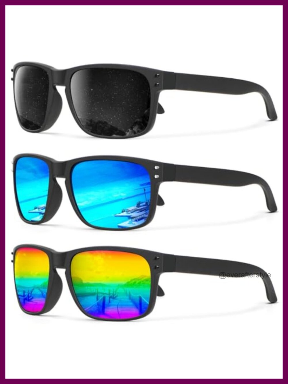 Polarized Sunglasses Men Women Retro Square UV Protection Fishing Running